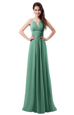 ColsBM Daisy Bristol Blue Simple Column Scoop Chiffon Ruching Bridesmaid Dresses