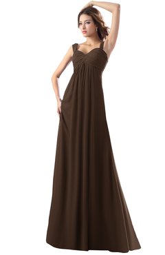 ColsBM Diana Copper Modest Empire Thick Straps Zipper Floor Length Ruching Prom Dresses