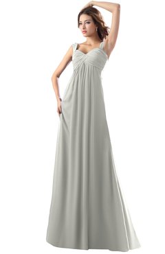 Modest Empire Thick Straps Zipper Floor Length Ruching Prom Dresses