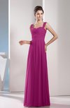 Simple A-line Sleeveless Chiffon Floor Length Pleated Evening Dresses