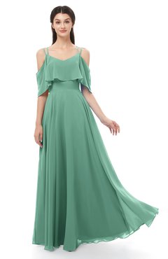 ColsBM Jamie Bristol Blue Bridesmaid Dresses Floor Length Pleated V-neck Half Backless A-line Modern