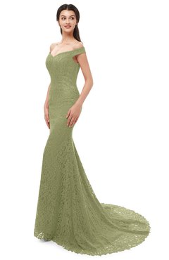 ColsBM Reese Cedar Bridesmaid Dresses Zip up Mermaid Sexy Off The Shoulder Lace Chapel Train