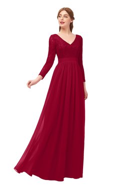 ColsBM Cyan Scooter Bridesmaid Dresses Sexy A-line Long Sleeve V-neck Backless Floor Length