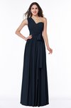 Modern A-line Half Backless Chiffon Floor Length Ruching Plus Size Bridesmaid Dresses