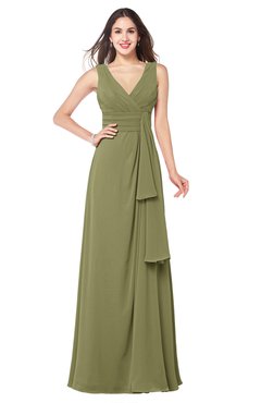 ColsBM Brenda Cedar Romantic Thick Straps Sleeveless Zipper Floor Length Sash Plus Size Bridesmaid Dresses
