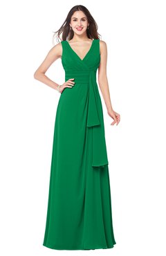 ColsBM Brenda Green Romantic Thick Straps Sleeveless Zipper Floor Length Sash Plus Size Bridesmaid Dresses