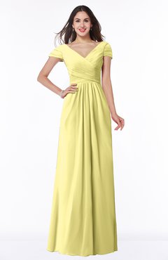 Glamorous A-line Short Sleeve Floor Length Ruching Plus Size Bridesmaid Dresses