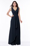 ColsBM Melody Navy Blue Glamorous A-line Sleeveless Zipper Chiffon Floor Length Plus Size Bridesmaid Dresses