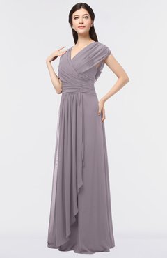ColsBM Cecilia Cameo Modern A-line Short Sleeve Zip up Floor Length Ruching Bridesmaid Dresses