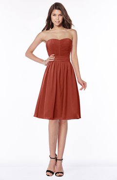 Gorgeous A-line Zip up Chiffon Knee Length Pick up Bridesmaid Dresses