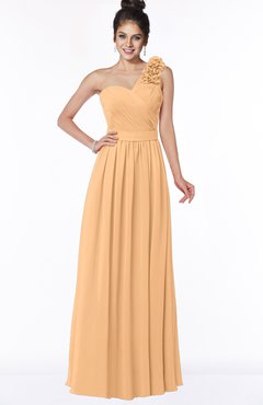 ColsBM Elisa Salmon Buff Simple A-line One Shoulder Half Backless Chiffon Flower Bridesmaid Dresses