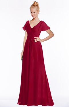 ColsBM Ellen Scooter Modern A-line V-neck Short Sleeve Zip up Floor Length Bridesmaid Dresses