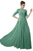 ColsBM Rene Bristol Blue Bridesmaid Dresses Boat Flower A-line Elastic Elbow Length Sleeve Hawaiian