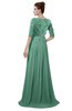 ColsBM Rene Bristol Blue Bridesmaid Dresses Boat Flower A-line Elastic Elbow Length Sleeve Hawaiian
